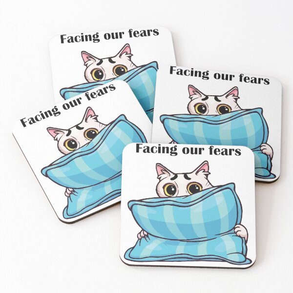 Item preview, Facing Our Fears - Cute Cat Behind Pillow designed and sold by -DEEWOLF-.