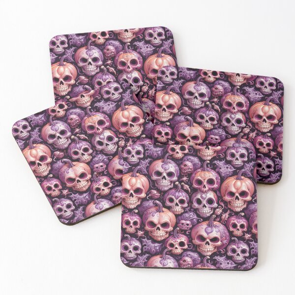 Item preview, Purple & Pink Skulls and Pumpkins Combo designed and sold by gjsart.