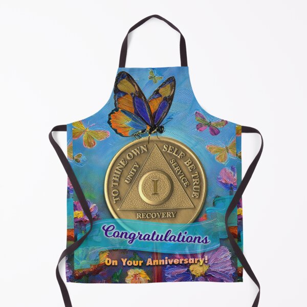 Item preview, 1 Year AA Anniversary Coin Congratulations Butterflies Flowers designed and sold by ApexDesigners.