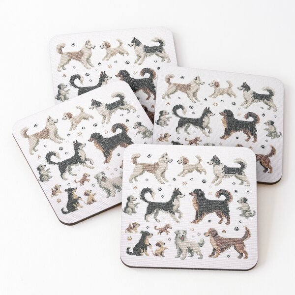 Item preview, Cross-stitch pattern of cute dogs designed and sold by Silbays.