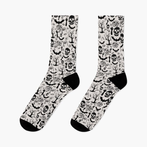 Item preview, black on white halloween Pattern designed and sold by Kimber Nova.