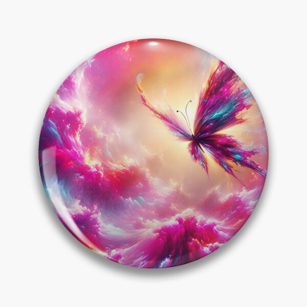 Item preview, Abstract pink and purple butterfly flying cosmic galaxy fantasy art designed and sold by EmeraldeaArt.