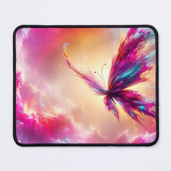 Item preview, Abstract pink and purple butterfly flying cosmic galaxy fantasy art designed and sold by EmeraldeaArt.