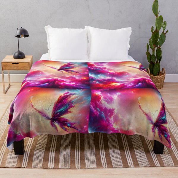 Item preview, Abstract pink and purple butterfly flying cosmic galaxy fantasy art designed and sold by EmeraldeaArt.