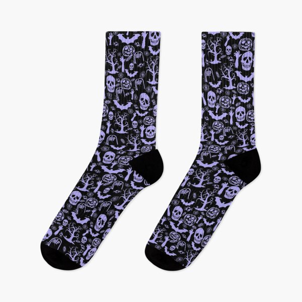 Item preview, purple on black halloween Pattern designed and sold by Kimber Nova.