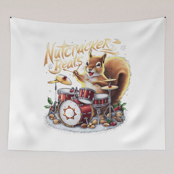 Item preview, Christmas Cheer: Squirrel on Drums designed and sold by ARTReMi.