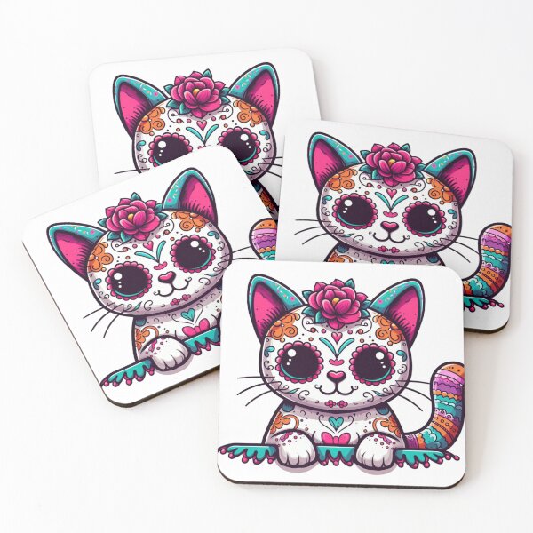 Item preview, Day Of The Dead Cute Kitty Design designed and sold by MT-Hub | Art for Every Soul.