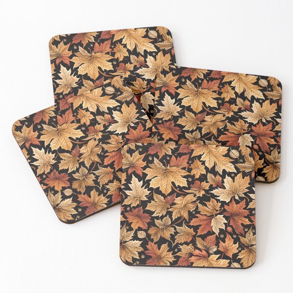 Item preview, Vintage Fall - Autumn Leaves on Black designed and sold by gjsart.