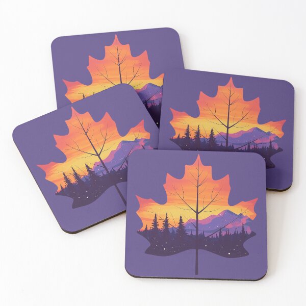 Item preview, Fiery Sunset Maple Leaf Bold Forest and Mountain Scene Canada designed and sold by meganohm.