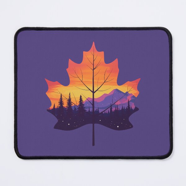 Item preview, Fiery Sunset Maple Leaf Bold Forest and Mountain Scene Canada designed and sold by meganohm.