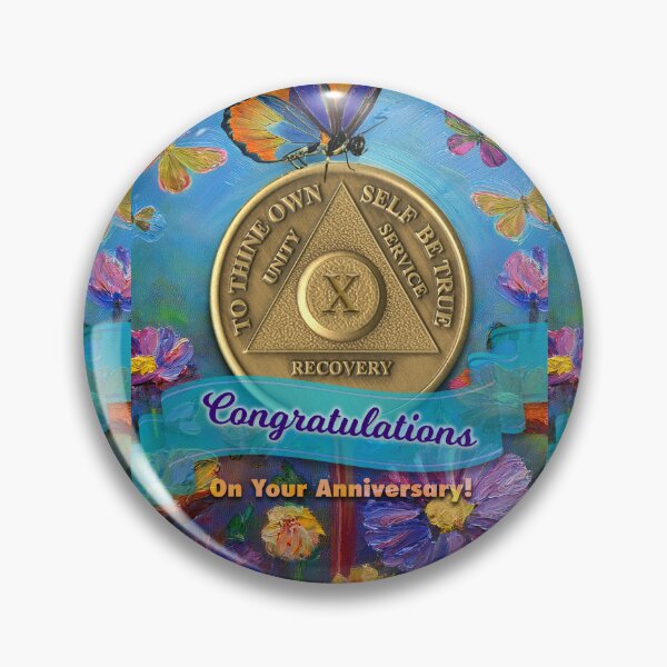Item preview, 10 Year AA Anniversary Coin Congratulations Butterflies Flowers designed and sold by ApexDesigners.