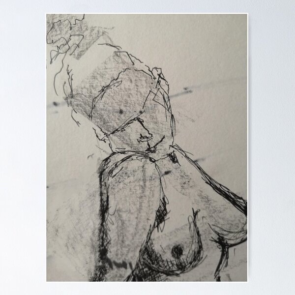 Study in Pencil and. Charcoal on Paper by Sarnia Poster