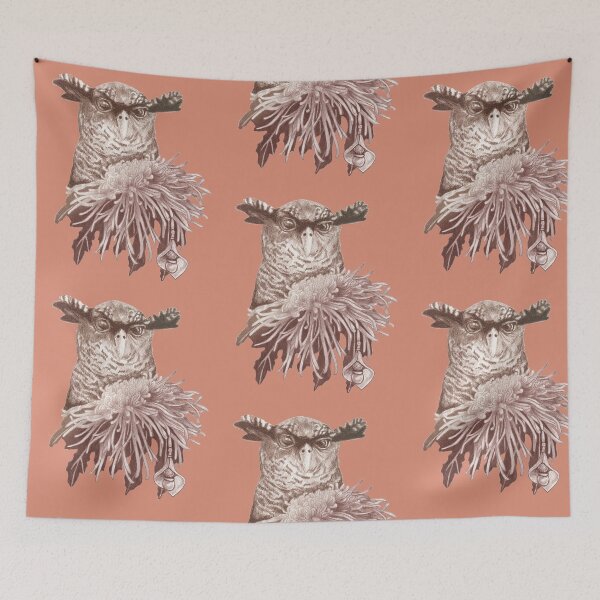 Item preview, Owl and spider chrysanthemum  designed and sold by KnowingWonder.