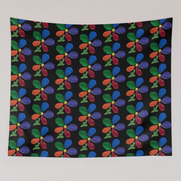 Item preview, Rainbow flower , black background  designed and sold by Lauracolleen3.