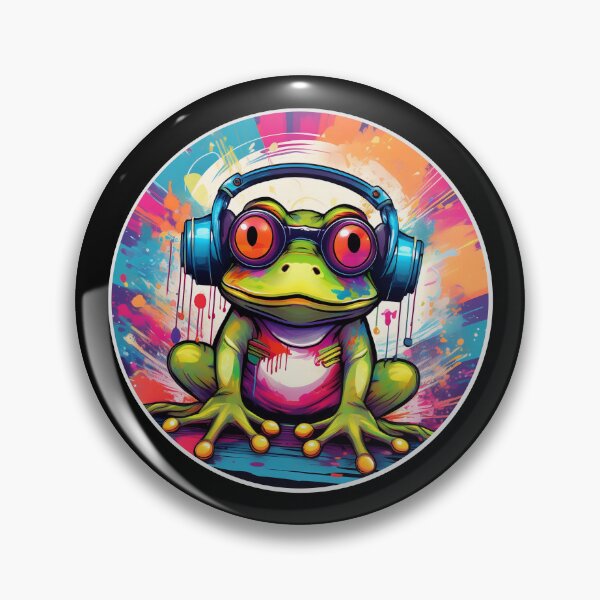 Item preview, Graffitti Frog in Headphones designed and sold by Boxing Kangaroo Retail Company.