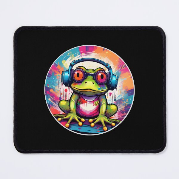 Item preview, Graffitti Frog in Headphones designed and sold by Boxing Kangaroo Retail Company.