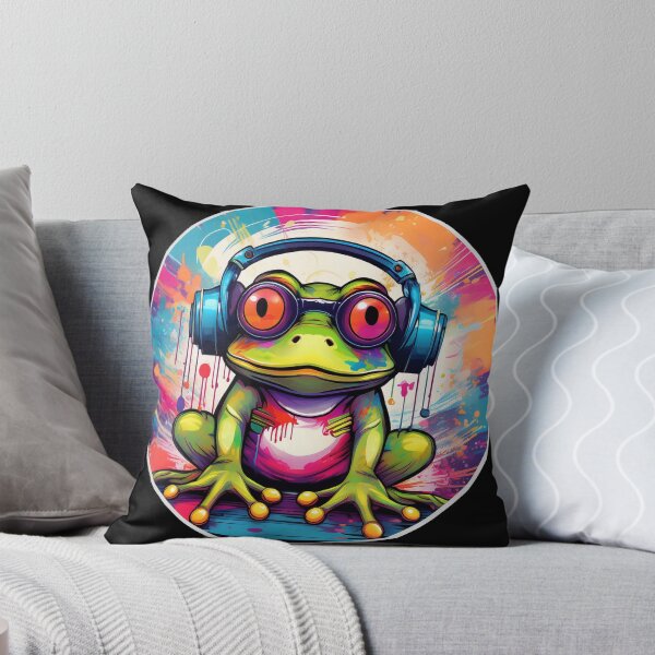 Item preview, Graffitti Frog in Headphones designed and sold by Boxing Kangaroo Retail Company.