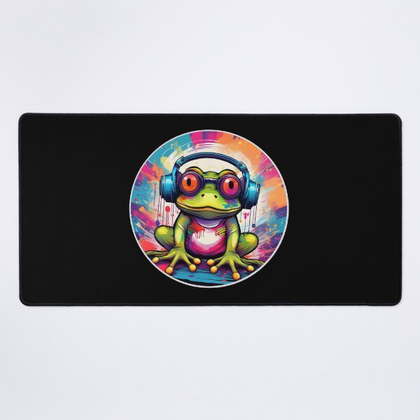 Item preview, Graffitti Frog in Headphones designed and sold by Boxing Kangaroo Retail Company.