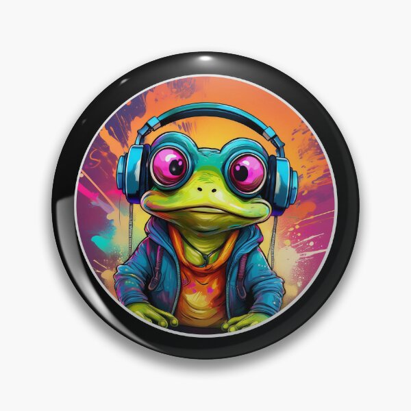 Item preview, Graffitti Frog in Headphones designed and sold by Boxing Kangaroo Retail Company.