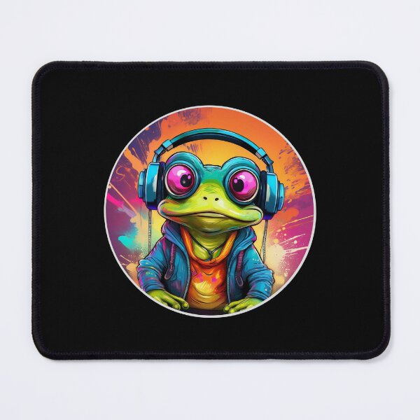 Item preview, Graffitti Frog in Headphones designed and sold by Boxing Kangaroo Retail Company.
