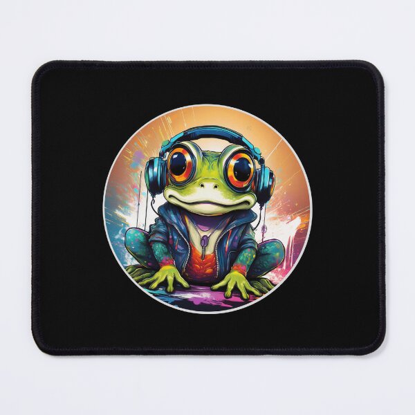 Item preview, Graffitti Frog in Headphones designed and sold by Boxing Kangaroo Retail Company.