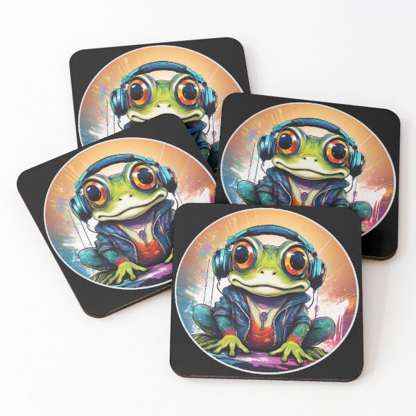 Item preview, Graffitti Frog in Headphones designed and sold by Boxing Kangaroo Retail Company.