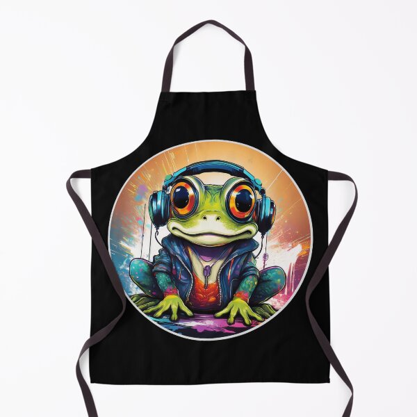 Item preview, Graffitti Frog in Headphones designed and sold by Boxing Kangaroo Retail Company.