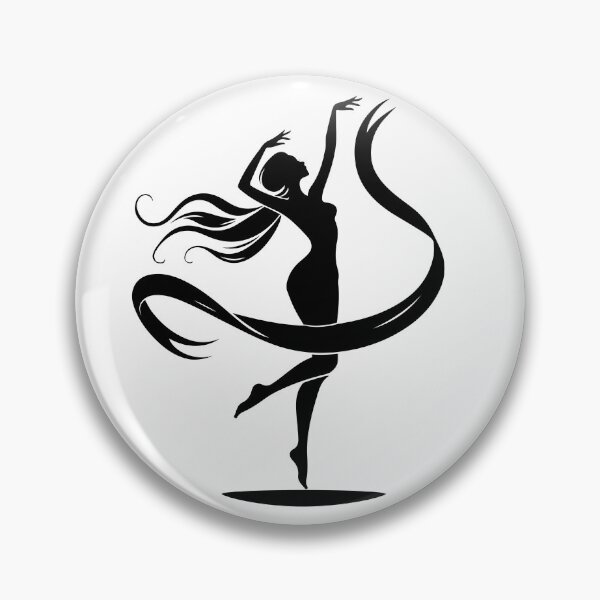 Item preview, Graceful silhouette of a dancing girl with flowing ribbon designed and sold by BellaRoxiell.