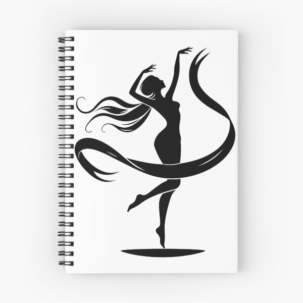 Item preview, Graceful silhouette of a dancing girl with flowing ribbon designed and sold by BellaRoxiell.