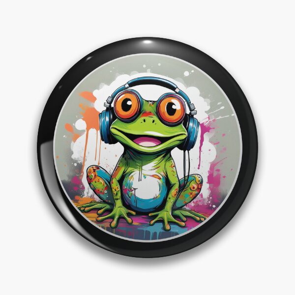 Item preview, Graffitti Frog in Headphones designed and sold by Boxing Kangaroo Retail Company.