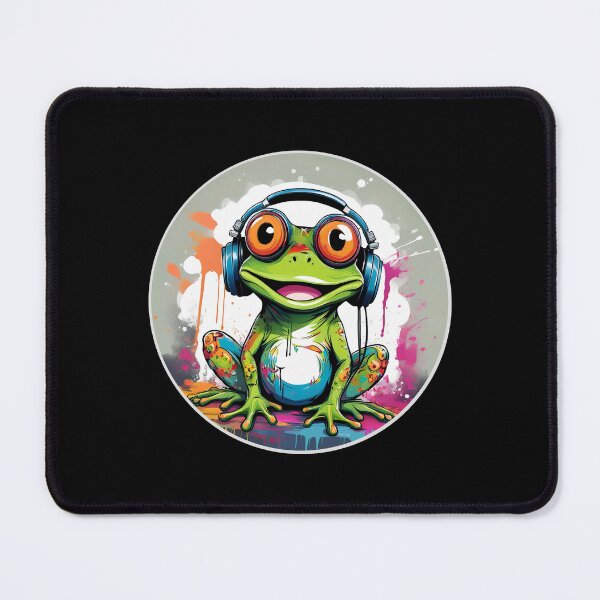 Item preview, Graffitti Frog in Headphones designed and sold by Boxing Kangaroo Retail Company.