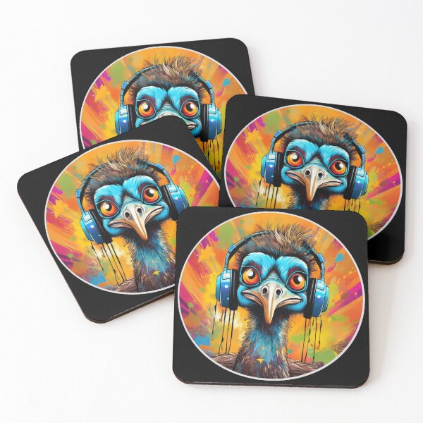 Item preview, Graffitti Emu in Headphones designed and sold by Boxing Kangaroo Retail Company.