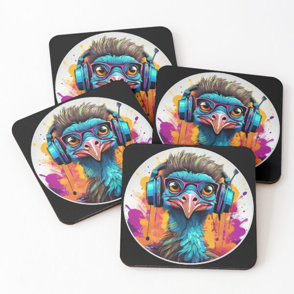Item preview, Graffitti Emu in Headphones designed and sold by Boxing Kangaroo Retail Company.