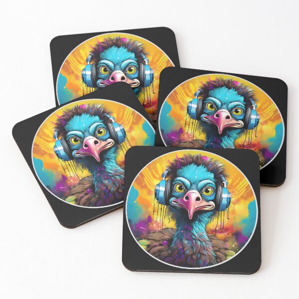 Item preview, Graffitti Emu in Headphones designed and sold by Boxing Kangaroo Retail Company.