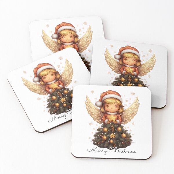Item preview, Christmas Angel Tree with Star – Festive Holiday Art designed and sold by BukkyStory.