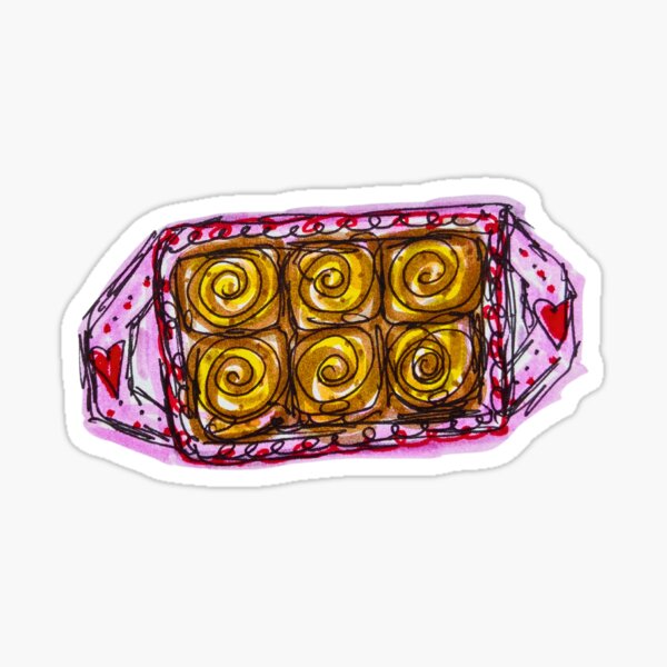 Item preview, Cinnamon Buns in Pink Tray  designed and sold by livebrave3.