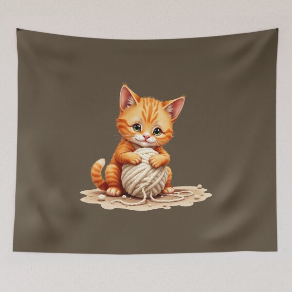 Item preview, cat with yarn designed and sold by jkrphoto.