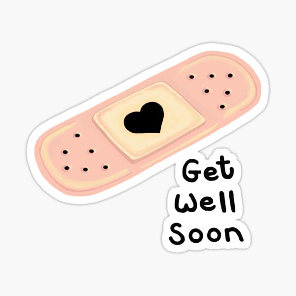 Item preview, Get well soon, heart plaster designed and sold by RosiesGallery.