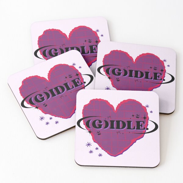 Item preview, G)I-DLE  K-pop Group Pink Heart Scrapbook Design designed and sold by AJUNICE STUDIO.