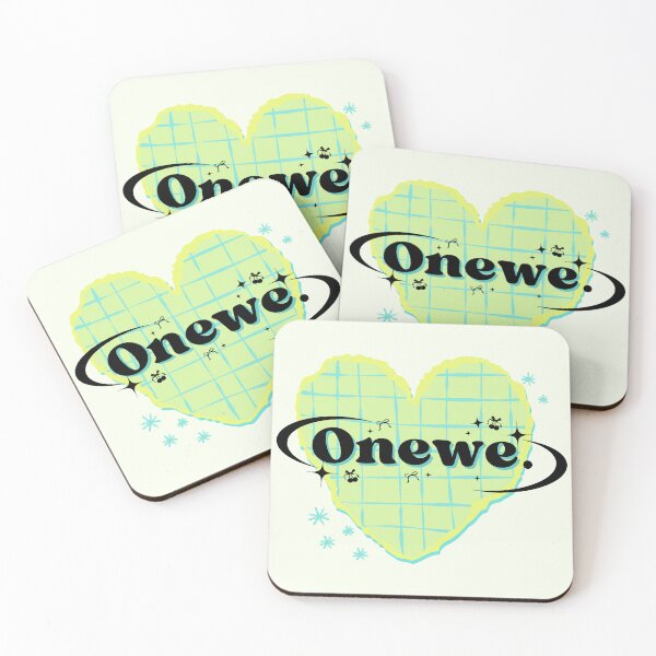 Item preview, ONEWE K-Pop Group Lime Green Heart Scrapbook Design designed and sold by AJUNICE STUDIO.