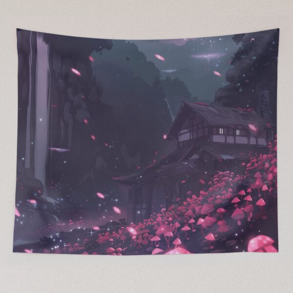 Item preview, Dreamlike Cottage in Starlit Forest designed and sold by kaileena-ai.