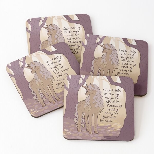 Item preview, "Uncertainty is always tough" Fall Forest Unicorn designed and sold by thelatestkate.