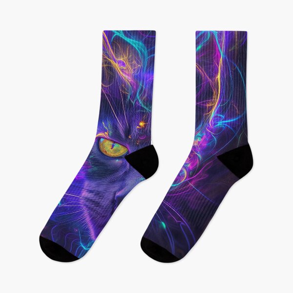 Item preview, Neon Cat Vision in Electric Hues designed and sold by kaileena-ai.