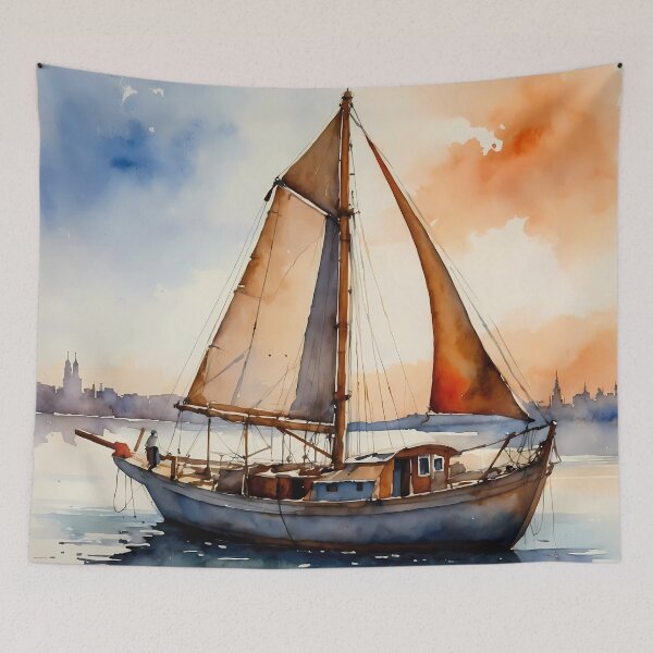 Item preview, Sailboat on Tranquil Waters designed and sold by Vitalka-uk.