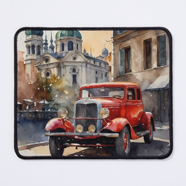 Item preview, Vintage Car in European Cityscape designed and sold by Vitalka-uk.
