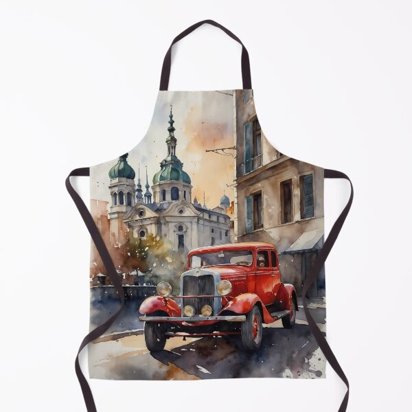 Item preview, Vintage Car in European Cityscape designed and sold by Vitalka-uk.