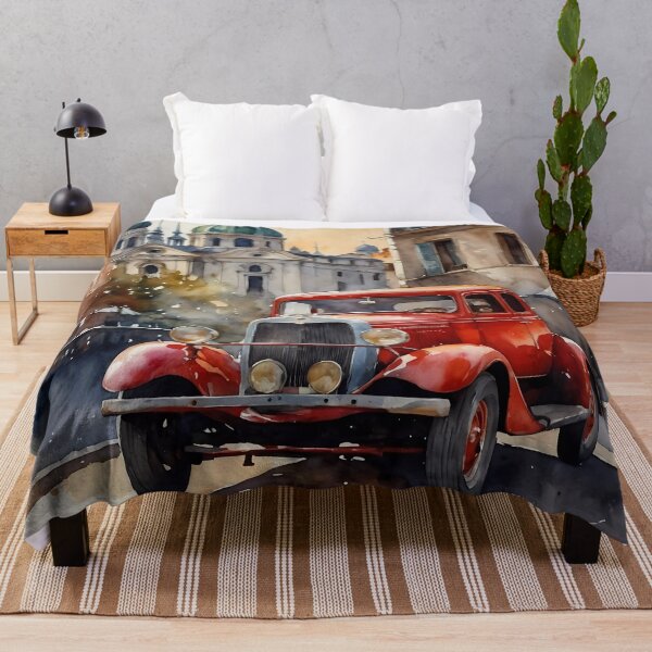 Item preview, Vintage Car in European Cityscape designed and sold by Vitalka-uk.