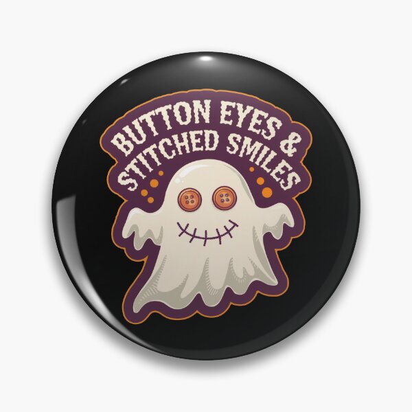 Item preview, Button Eyes & Stitched Smiles: Cute Ghost Halloween Print designed and sold by cabana.space.