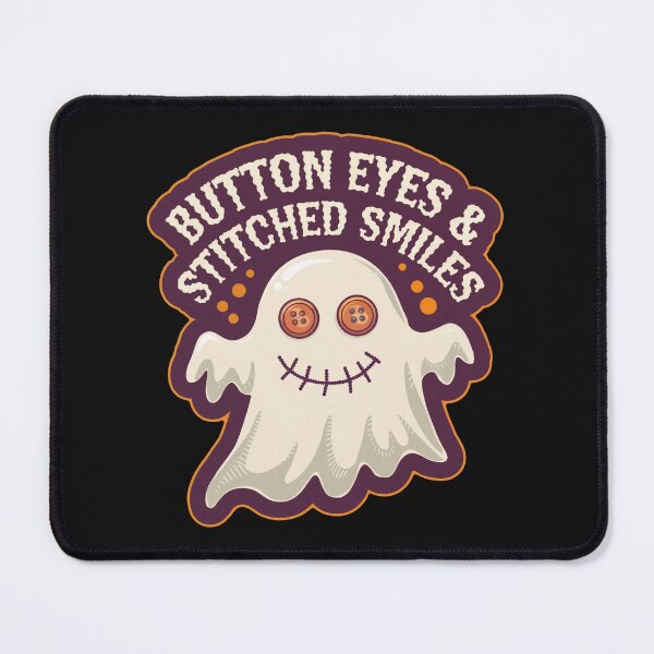 Item preview, Button Eyes & Stitched Smiles: Cute Ghost Halloween Print designed and sold by cabana.space.