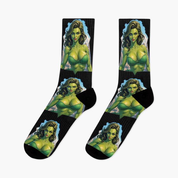 Item preview, Green Alien Superhero Mutant Power Woman designed and sold by TheArtOfPat.
